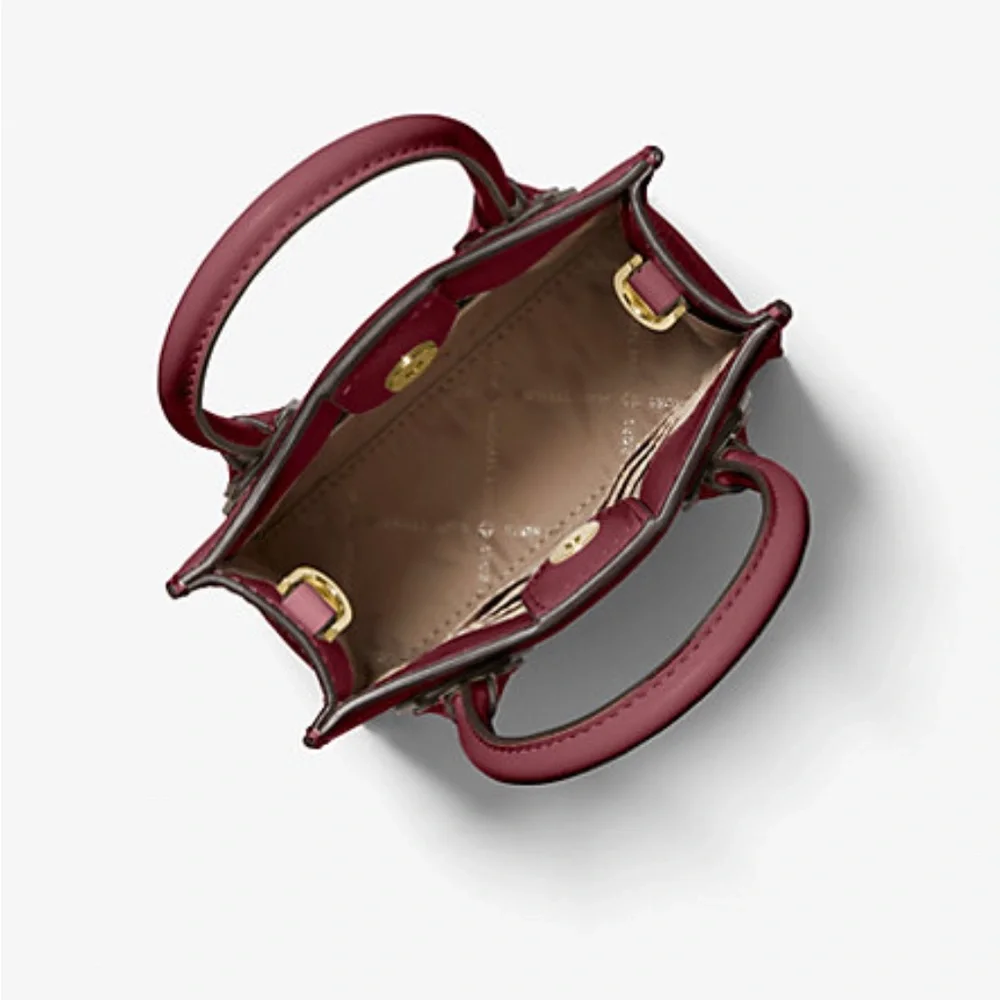 MICHAEL Michael Kors, Mercer Extra-Small Pebbled Leather Crossbody Bag, Oxblood - Picture 2 of 4